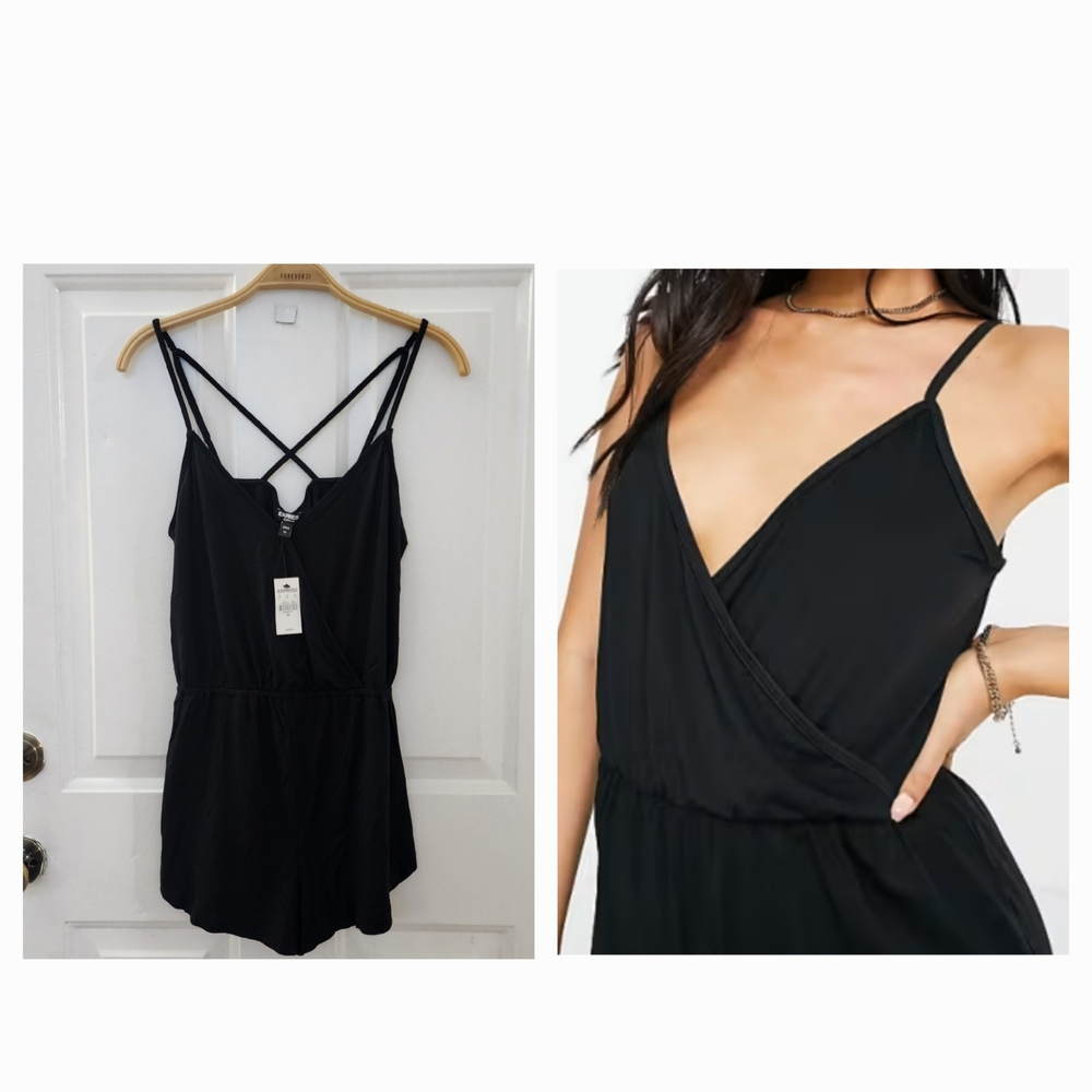 NWT-Express Stylish Black Wrap Dress-sleepwear XS